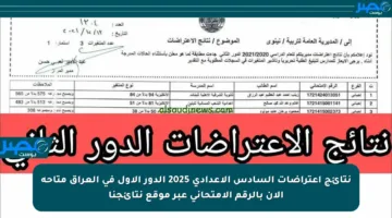 نتائج اعتراضات السادس الإعدادي 2025 الدور الأول في العراق متاحة الآن بالرقم الامتحاني عبر موقع نتائجنا
